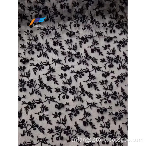 100% Polyester Flocking Flocked Woven Voile Abaya Fabric